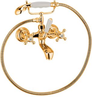 Смеситель для ванны и душа Kludi 1926 позолоченный 514414520